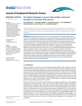 A Process That Enables Melt Pond Formation on First Year Arctic Sea