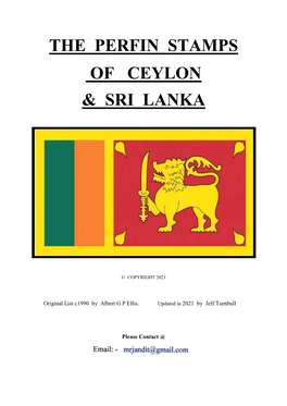 The Perfin Stamps of Ceylon & Sri Lanka