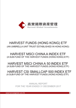 Harvest Msci China a Index Etf Harvest Funds (Hong Kong)