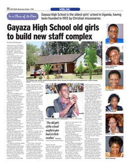 Gayaza High School Old Girls to Build New Staff Complex