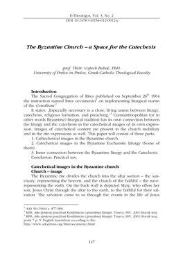 The Byzantine Church – a Space for the Catechesis