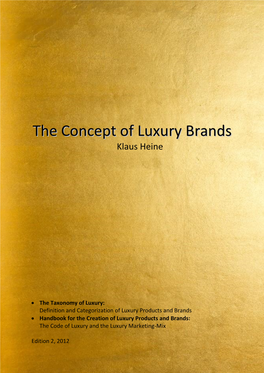 The Concept of Luxury Brands