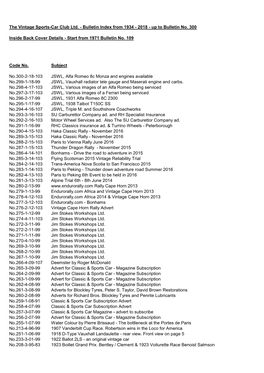 Bulletin Index from 1934 - 2018 - up to Bulletin No