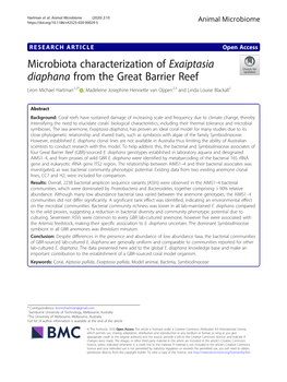 Microbiota Characterization of Exaiptasia Diaphana from the Great Barrier Reef