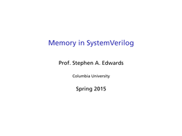 Memory in Systemverilog