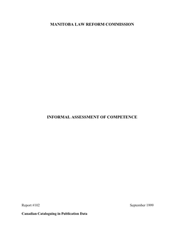 Informal Assessment of Competence