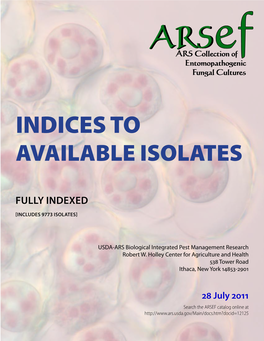 Indices to Available Isolates