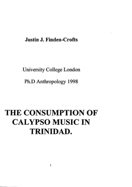 The Consumption of Calypso Music in Trinidad