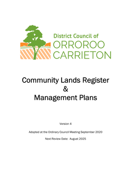 Community Lands Register & Management Plans