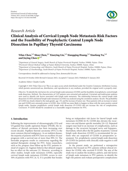 Clinical Analysis of Cervical Lymph Node Metastasis Risk Factors and the Feasibility of Prophylactic Central Lymph Node Dissection in Papillary Thyroid Carcinoma