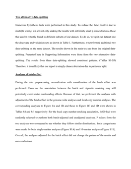 Two Alternative Data-Splitting Numerous Hypothesis Tests