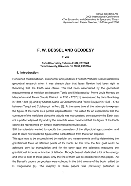 F.W. Bessel and Geodesy