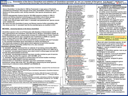 Emendation of the Genus Clostridium and Validation of 'Clostridium