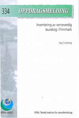 Inventering Av Verneverdig Lauvskog I Finnmark