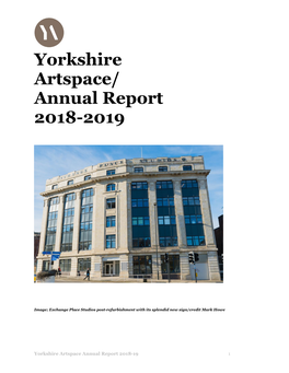 Yorkshire Artspace/ Annual Report 2018-2019