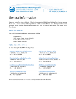 General Information-Halifax/Dartmouth
