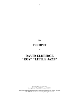 David Eldridge “Roy” “Little Jazz”