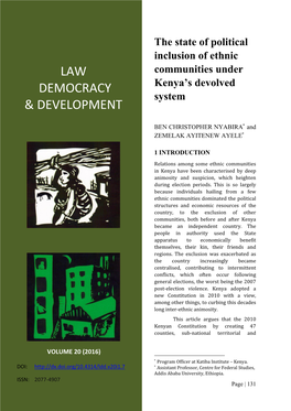 Law Ocracy Elopment Law Democracy & Development
