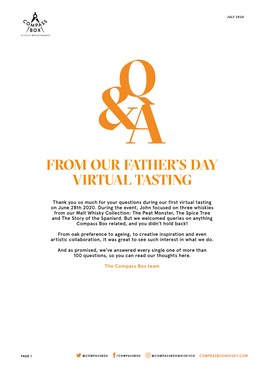 From Our Father's Day Virtual Tasting