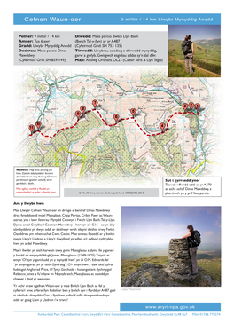 Cefnen Waun-Oer 9 Milltir / 14 Km Llwybr Mynyddig Anodd