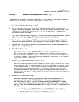 Powerstream Inc. Electricity Distribution Licence ED-2004-0420