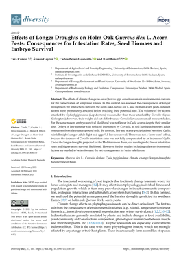 Consequences for Infestation Rates, Seed Biomass and Embryo Survival