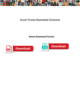 South Florida Basketball Schedule