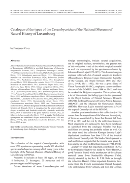 Catalogue of the Types of the Cerambycoidea of the National Museum of Natural History of Luxembourg