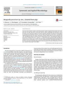 Bergeyella Porcorum Sp. Nov., Isolated from Pigs