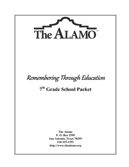 Remembering Through Education 7Th Grade School Packet