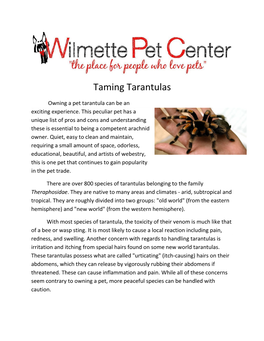 Taming Tarantulas