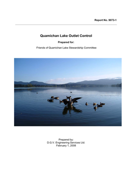 Quamichan Lake Outlet Control