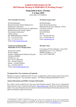 2019 MODARIA II IM WG7 Logistal Information