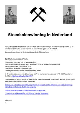 Steenkolenwinning in Nederland.Pdf