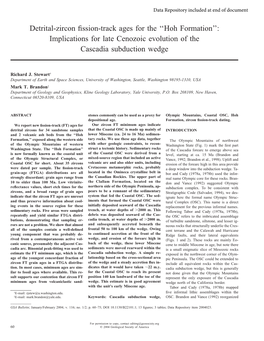 Detrital-Zircon Fission-Track Ages for the ''Hoh Formation'