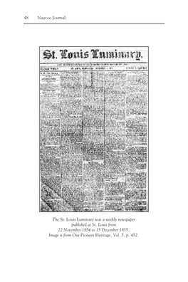 St. Louis Luminary Was a Weekly Newspaper Published at St