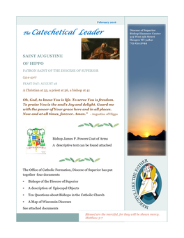 The Catechetical Leader Bishop Hammes Center 315 West 5Th Street Haugen WI 54841 715.234.5044