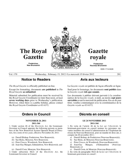 The Royal Gazette Gazette Royale