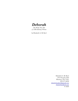 Deborah the Mostly True Tale of a Revolutionary Woman by Elizabeth A