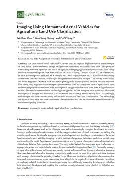 Imaging Using Unmanned Aerial Vehicles for Agriculture Land Use Classiﬁcation