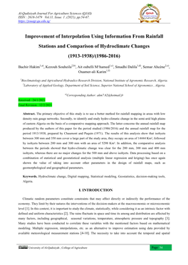 Improvement of Interpolation Using Information from Rainfall Stations and Comparison of Hydroclimate Changes (1913-1938)/(1986-2016)