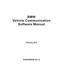 BMW Vehicle Communication Software Manual