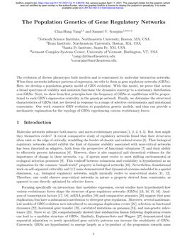 The Population Genetics of Gene Regulatory Networks