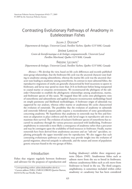 Contrasting Evolutionary Pathways of Anadromy in Euteleostean Fishes