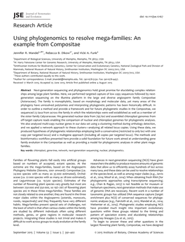 Using Phylogenomics to Resolve Mega-Families: an Example from Compositae