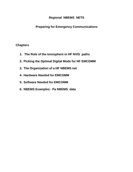 Regional NBEMS NETS
