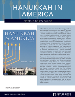 Hanukkah in America Instructor's Guide