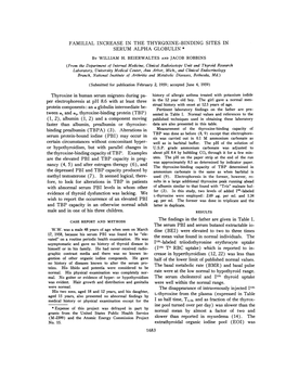 Tween A1 and A2, Thyroxine-Binding Protein (TBP) Sented in Table I