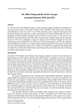 Sir Allen Young and His Arctic Voyages on Board Pandora, 1875 and 1876 by William Barr