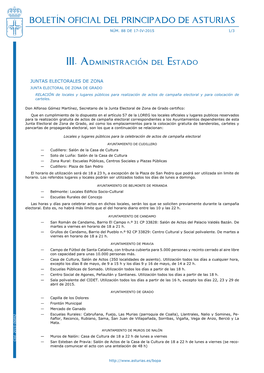 Relación De Locales Y Lugares Públicos Para Realización De Actos De Campaña Electoral Y Para Colocación De Carteles